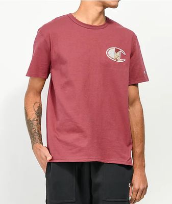 Champion Mixed Motif Embroidered Red T-Shirt