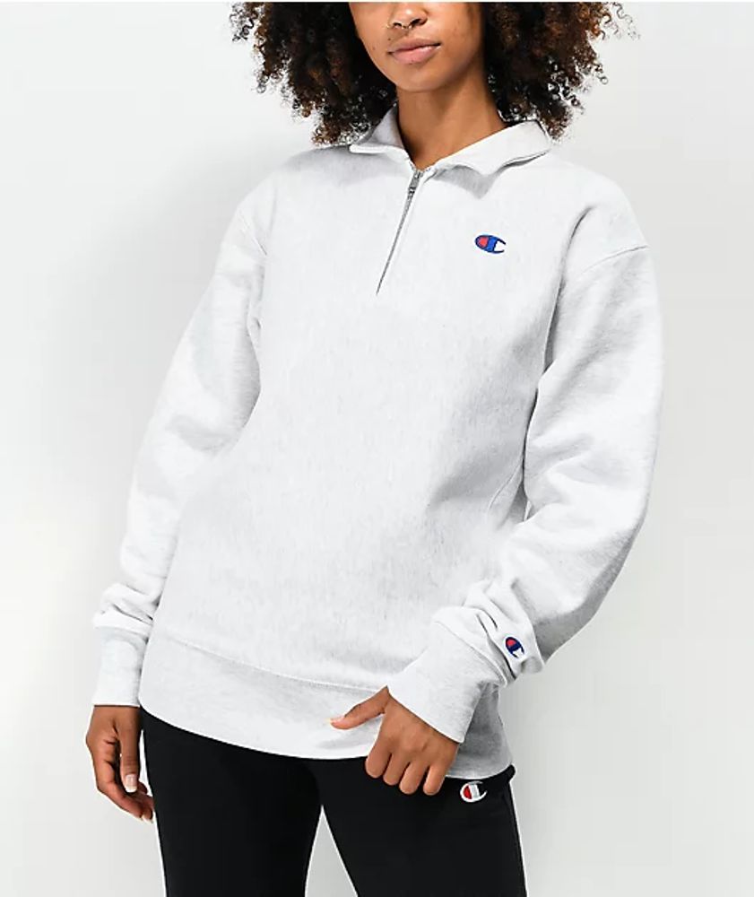 champion oversized reverse weave quarter zip