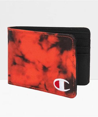 Champion Supercize Orange & Black Tie Dye Bifold Wallet