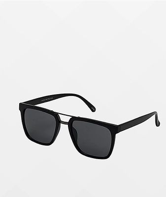 Classic Square Frame & Brow Bar Black Sunglasses