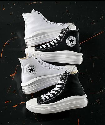 Converse CTAS Move Hi Black & White Platform Shoes