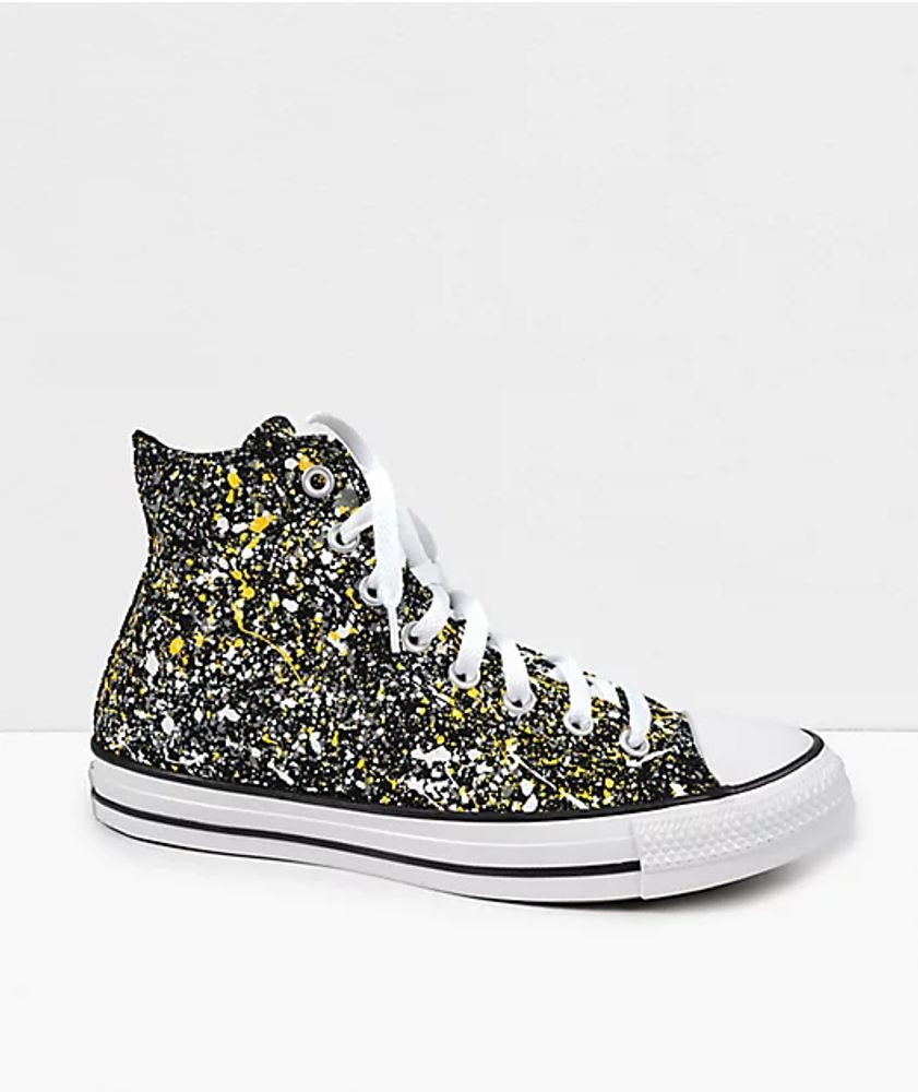 Converse Chuck Taylor Star Splatter Amarillo Black, White & Yellow Top Shoes | Bayshore Centre