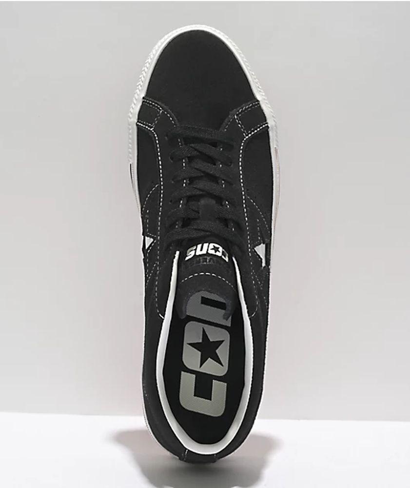 Converse One Star Pro Black & White Suede Skate Shoes
