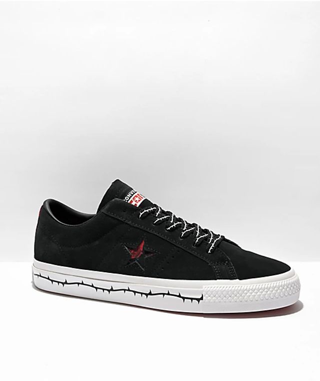 Converse One Star Pro Much Love Black & Red Suede Skate Shoes | Foxvalley  Mall