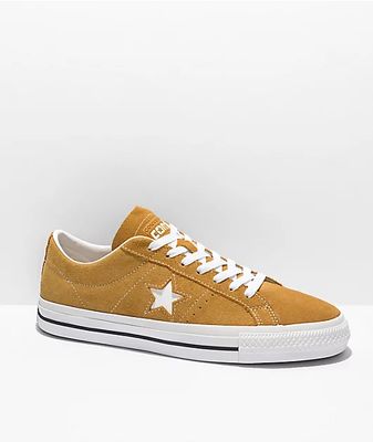 Converse One Star Pro Wheat, Black & White Suede Skate Shoes