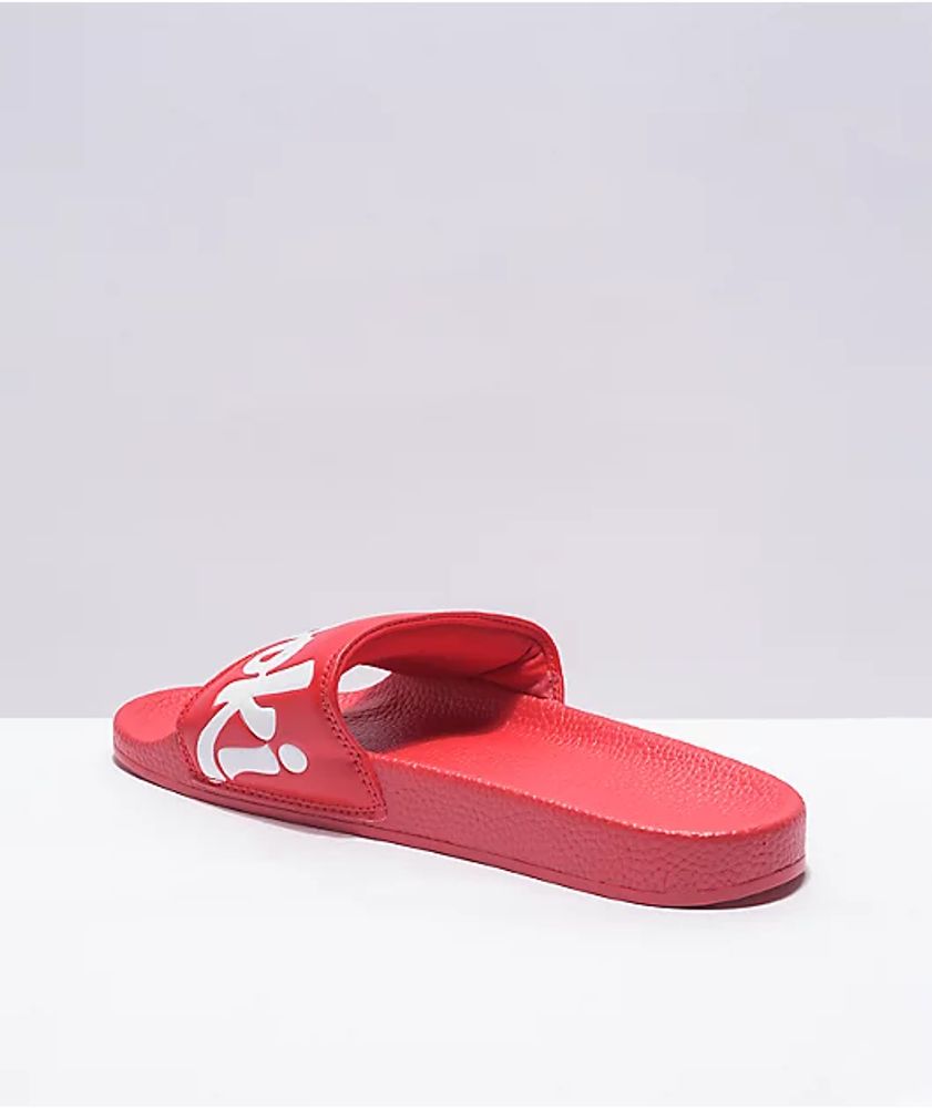 Cookies Original Mint Logo Red Slide Sandals