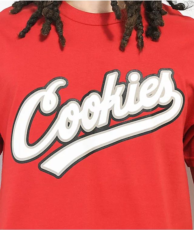 Cookies Puttin In Work Red Hooded Baseball Jersey