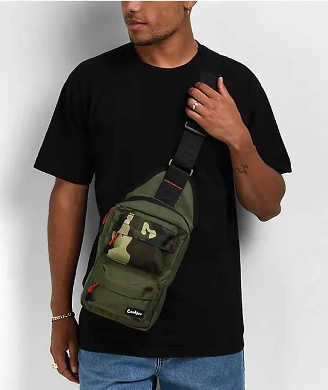 Cookies Traveler Sling Olive Camo Smell Proof Crossbody Bag