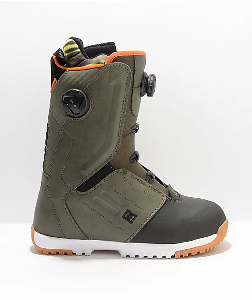 DC Control Olive Green Boa Snowboard Boots 2022