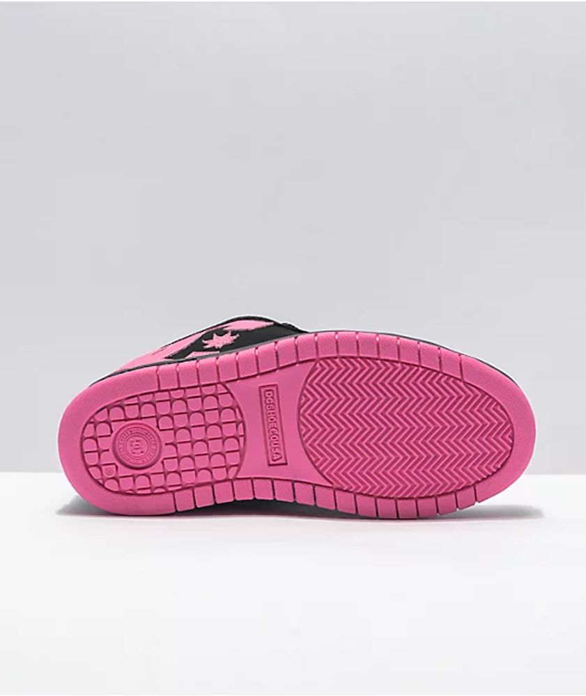 DC Court Graffik Black & Hot Pink Skate Shoes