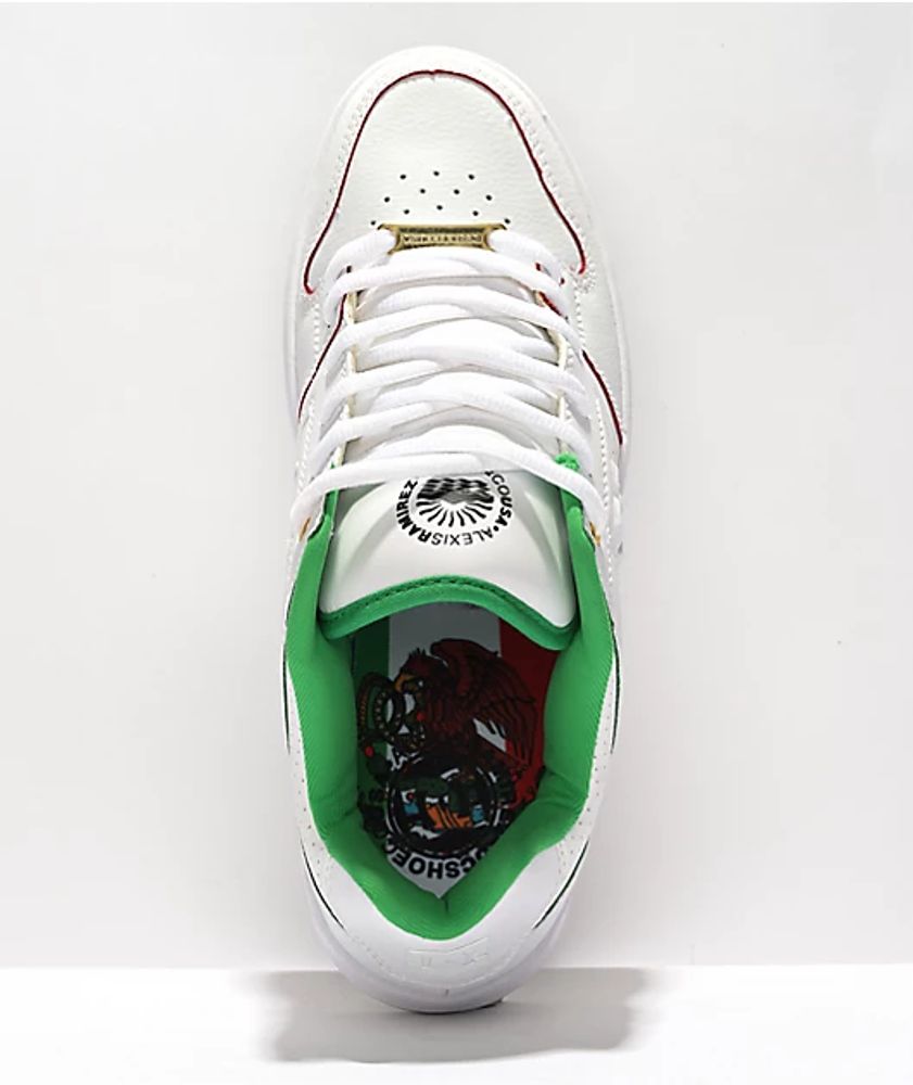 DC Manteca Alexis Ramirez White & Green Skate Shoes