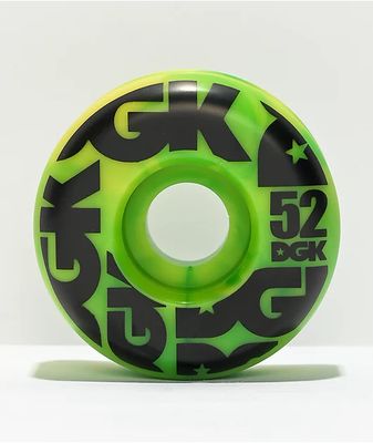 DGK 52mm 101a Green Swirl Skateboard Wheels