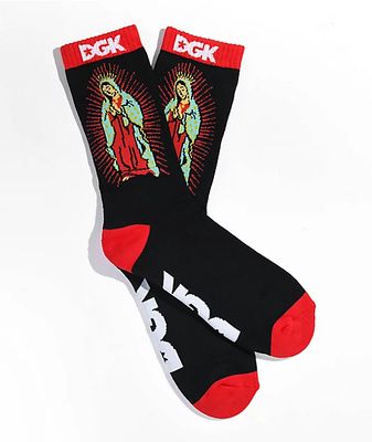 DGK Guadalupe Black & Red Crew Socks