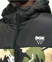 DGK Sanction Woodland Camo Hooded Puffer Jacket