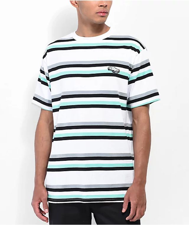 Buy Zbrandy Black and White Striped Shirt Men Stripe T Shirt Cotton Top Tee  Black Striped XL at