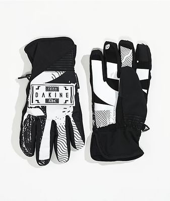 Dakine Crossfire Black & White Snowboard Gloves