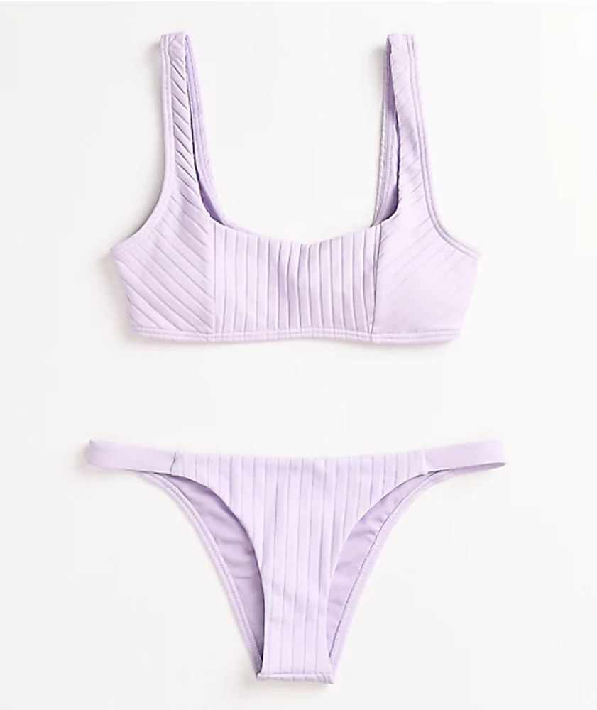 Damsel Photon Super Ribbed Cheeky Lavender Bikini Bottom