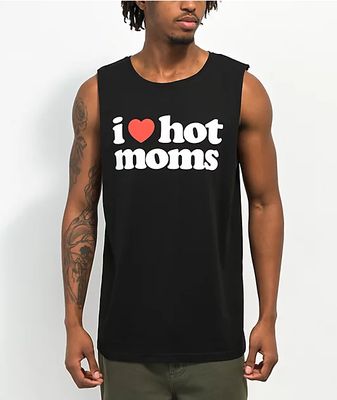 Danny Duncan I Heart Hot Moms Black Tank Top