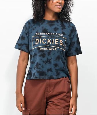 Dickies Blue Tie Dye Crop T-Shirt