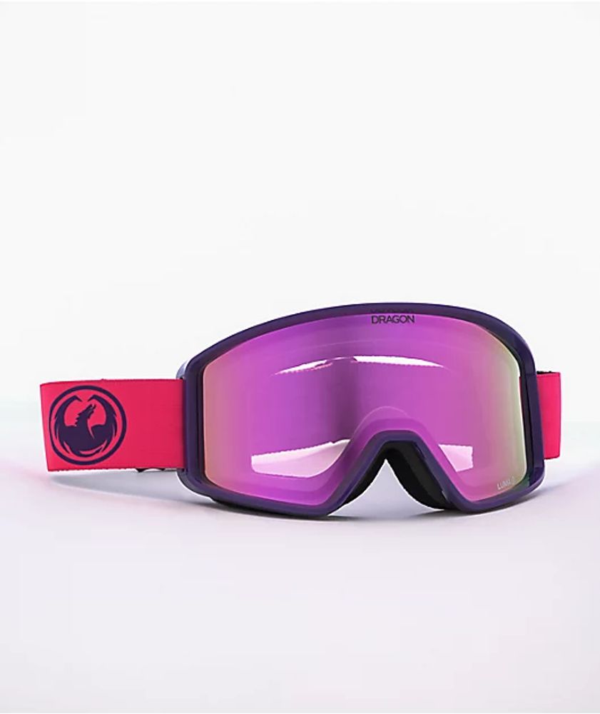 Dragon DXT OTG Lumalens Fade Pink Lite Snowboard Goggles
