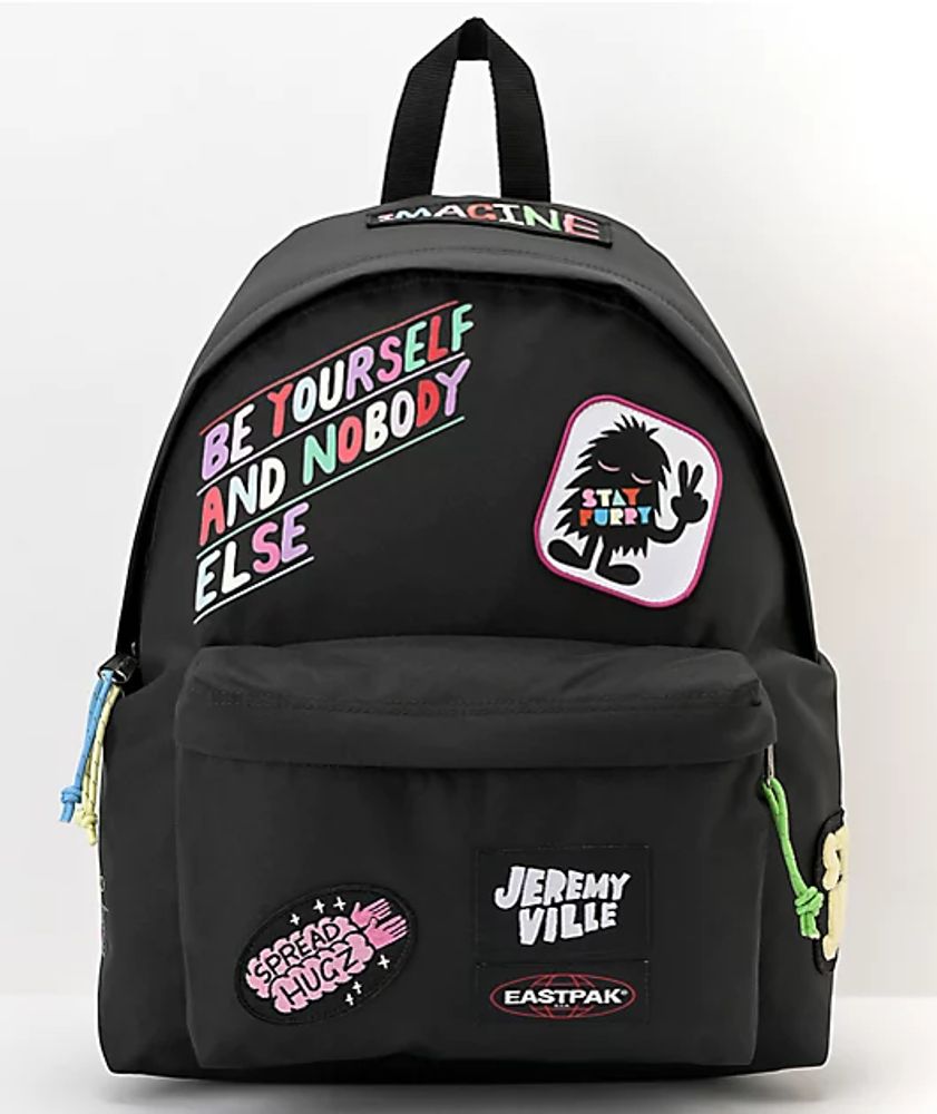 Familielid zeemijl een andere Eastpak x Jeremyville Patched Black Padded Pak'r Backpack | Connecticut  Post Mall