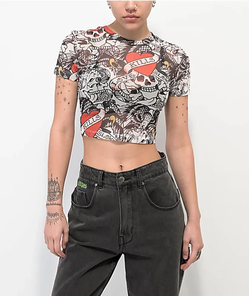 Ed Hardy Tiger Black Wash T-Shirt