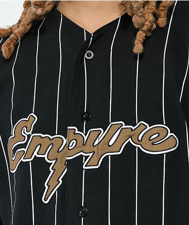 Empyre Chuck White & Black Pinstripe Baseball Jersey