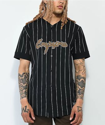 Empyre Chuck White & Black Pinstripe Baseball Jersey