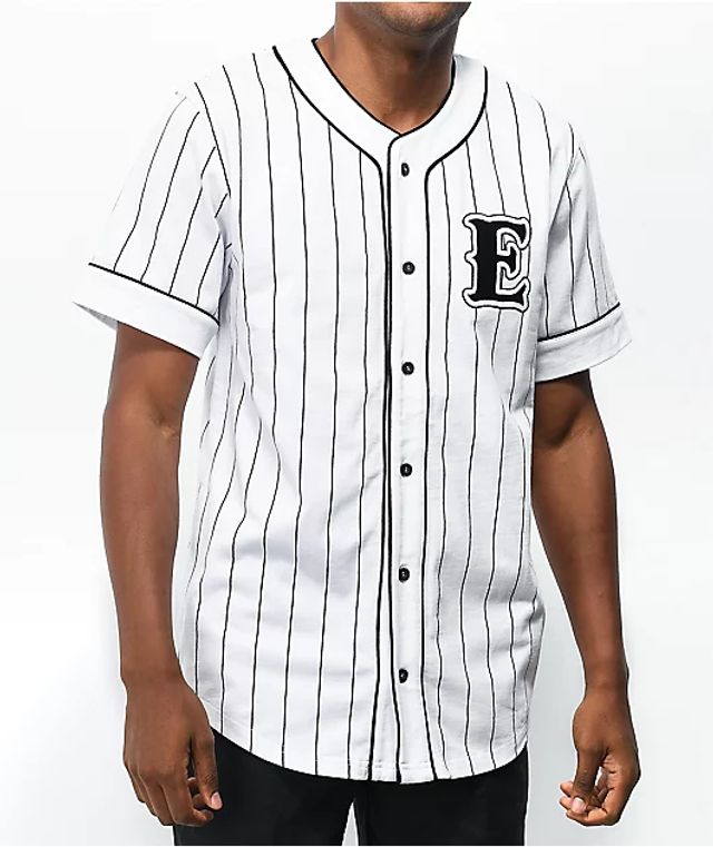 Empyre Chuck Maroon & White Pinstripe Baseball Jersey - Size: XL - Men's Clothing - Shirts - Jerseys - at Zumiez