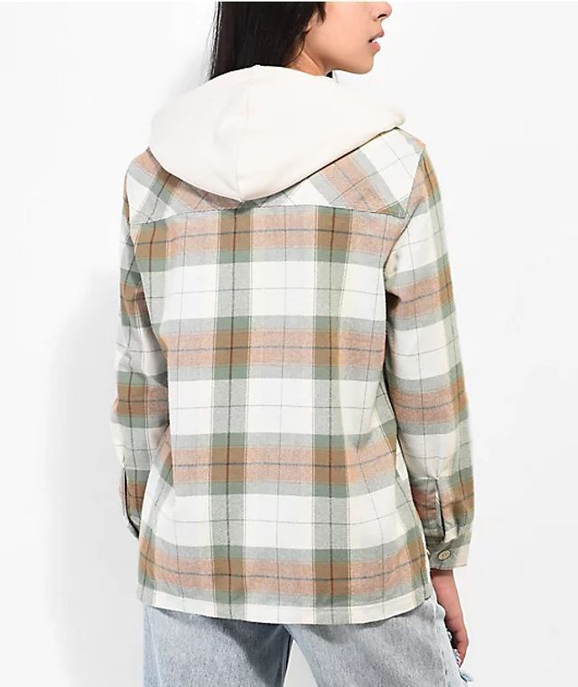 Grey Hooded Flannel Jacket | Foxvalley Mall