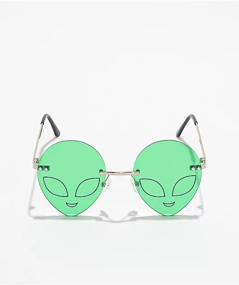 Balenciaga Alien Frame Sunglasses in Green | Lyst