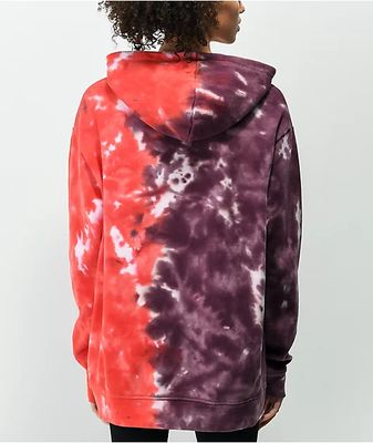 Empyre Jasmine Yin Yang Red & Purple Tie Dye Hoodie