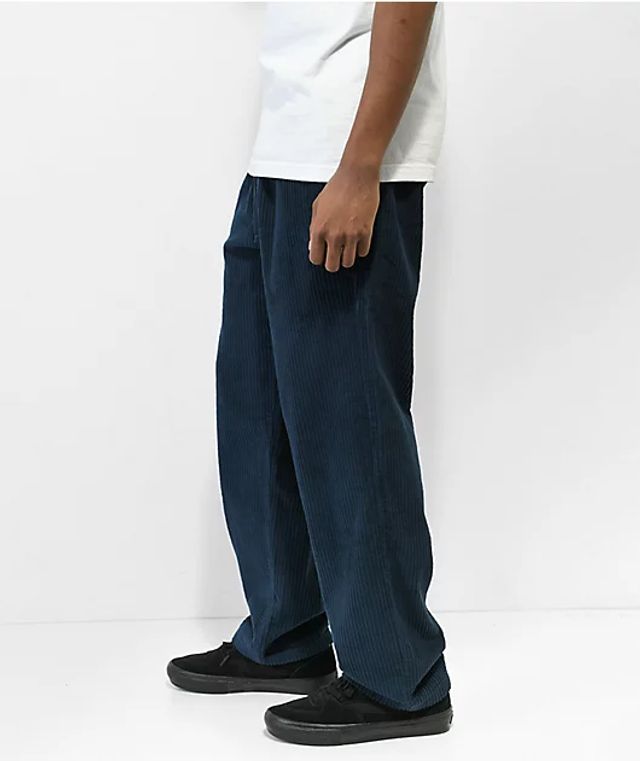 Empyre Johnny Black Elastic Waist Corduroy Skate Pants