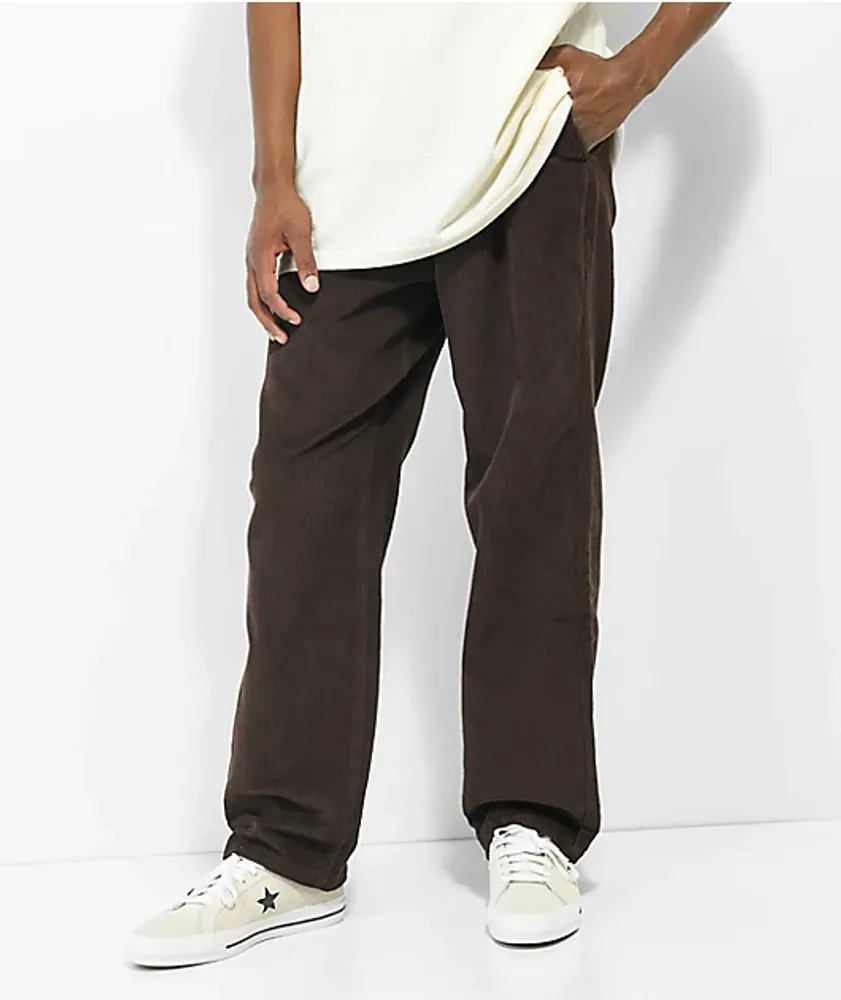 Empyre Johnny Elastic Waist Loose Fit Corduroy Brown Sk8 Pants