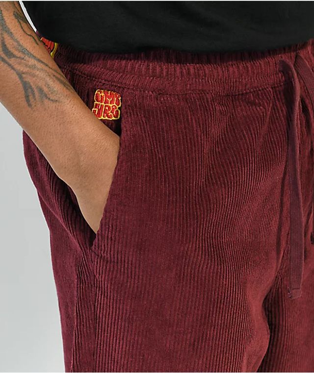 Empyre Johnny Red Elastic Waist Corduroy Skate Pants | Foxvalley Mall