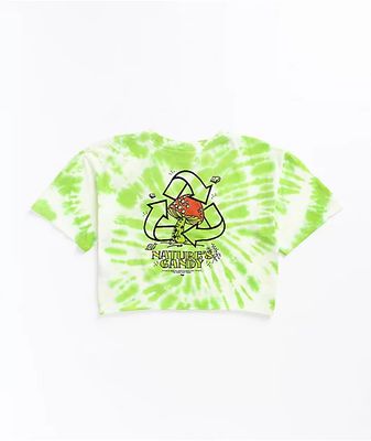 Empyre Kipsy Nature's Candy Green & White Tie Dye Crop T-Shirt