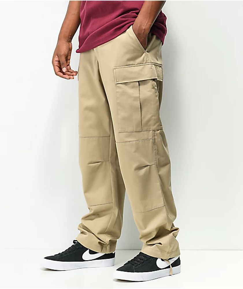 KHAKI LINEN CARGO PANT RELAXED FIT  ROOKIES