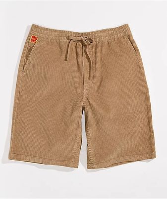 Empyre Loose Fit Khaki Corduroy Skate Shorts