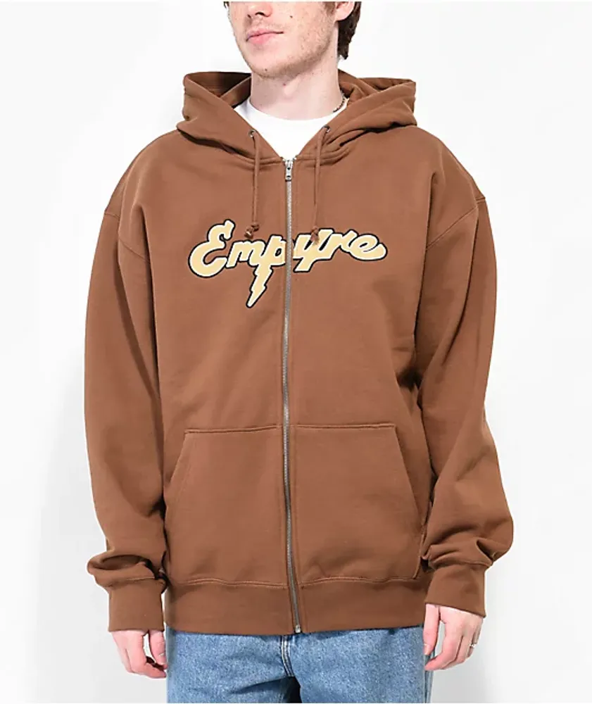 Empyre Sk8 Graffiti Logo Brown Zip Hoodie