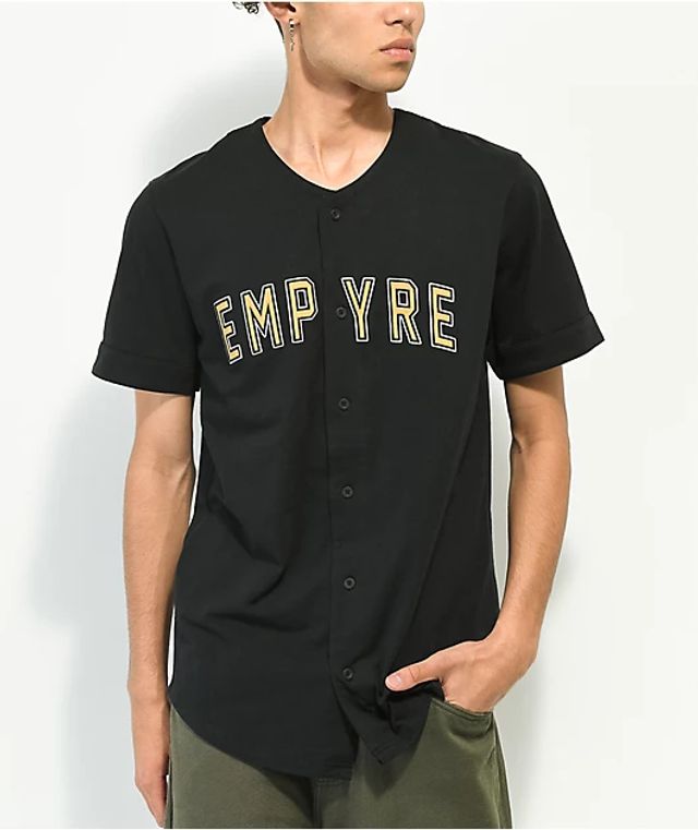 Empyre Chuck White & Black Pinstripe Baseball Jersey - Size L - White - Jerseys - Shirts - Men's Clothing at Zumiez