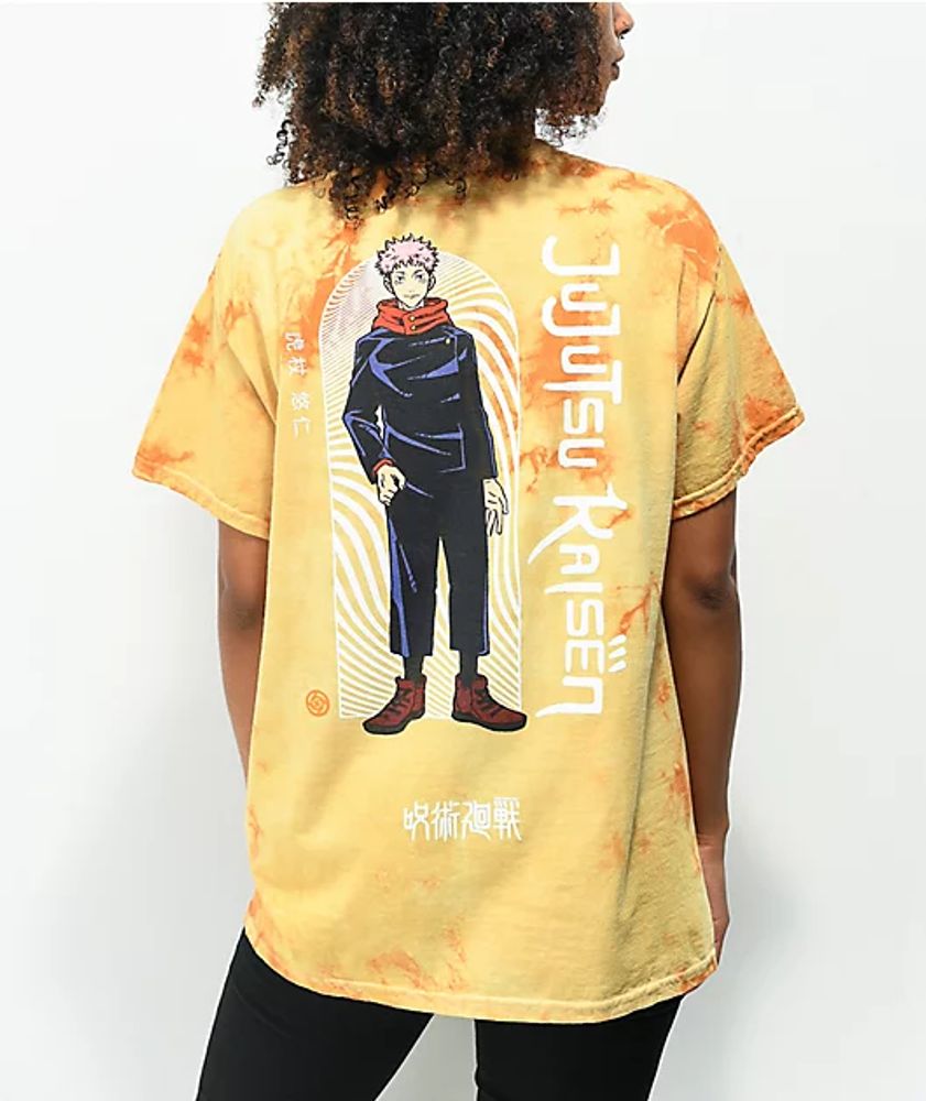 orange tie dye graphic tee