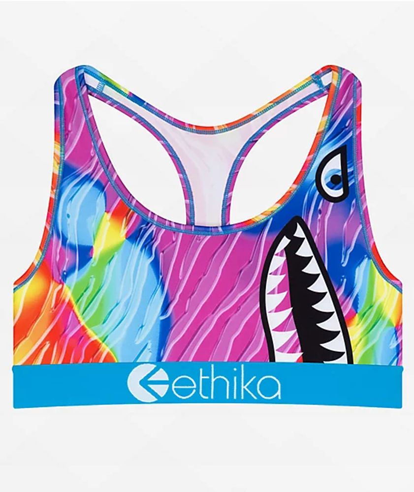 Ethika Bomber Glass Tiger Blue & Pink Sports Bra