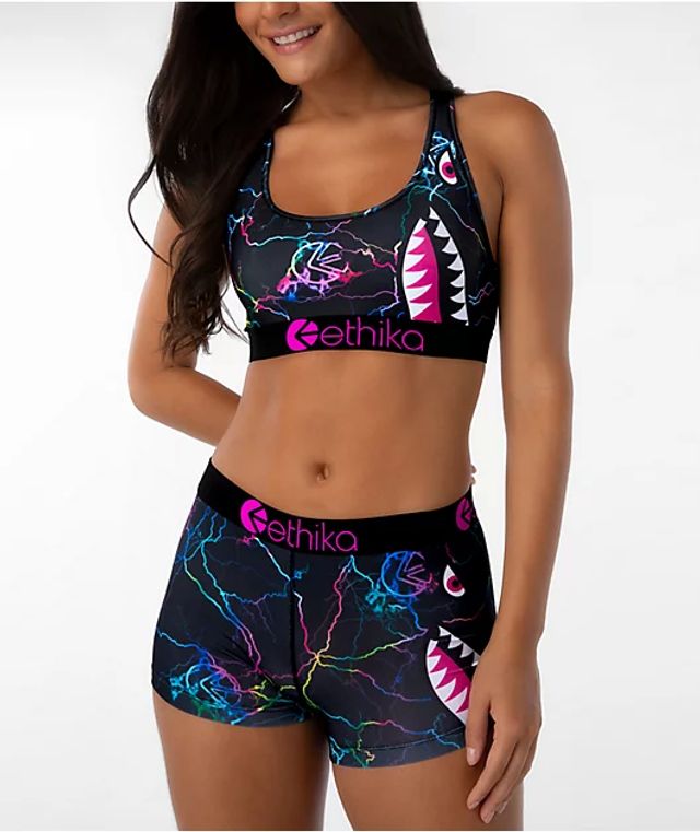 ETHIKA Bomber Lei'd Girls Sports Bra - BLUE COMBO