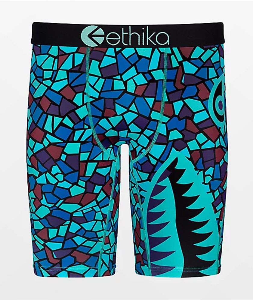 Ethika Kids Bomber Stained Glass Blue Boxer Briefs