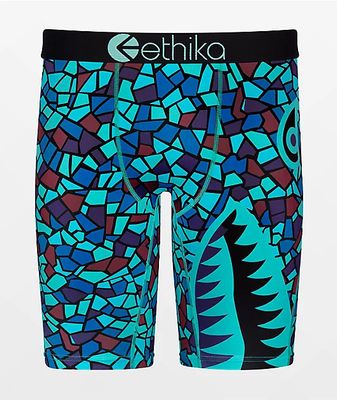 Ethika Kids Bomber Stained Glass Blue Boxer Briefs