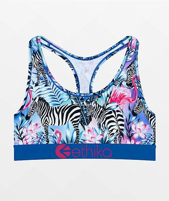 Ethika Zebra Paradise Blue Sports Bra