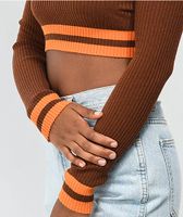 Ethos Brown & Orange Crop Sweater