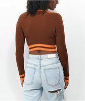 Ethos Brown & Orange Crop Sweater