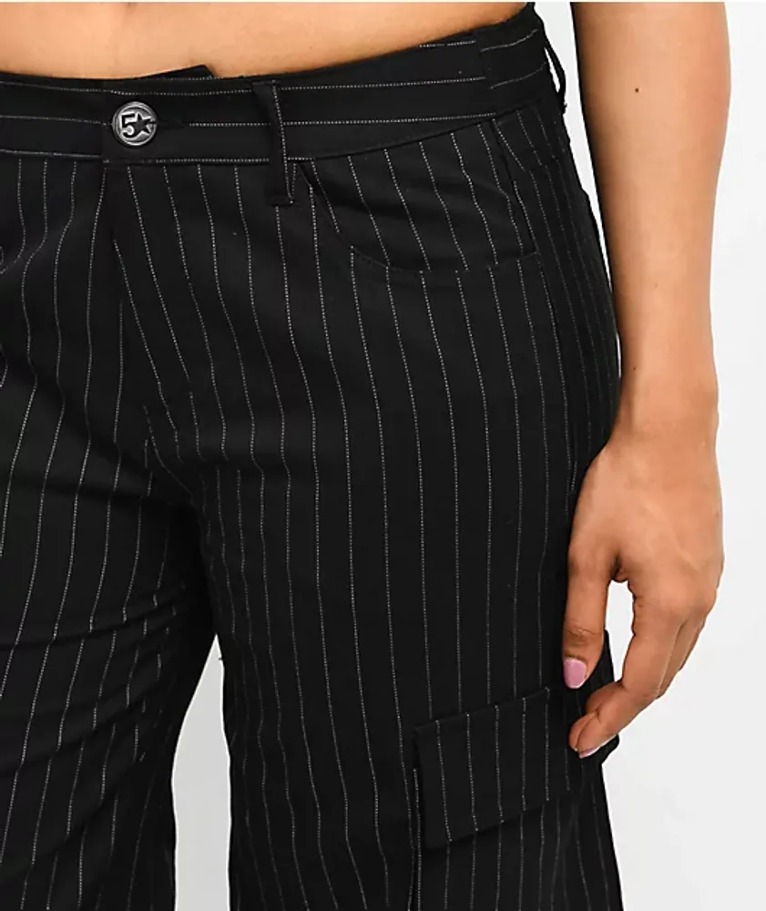 Jeller Pinstripe Pants Black Curve