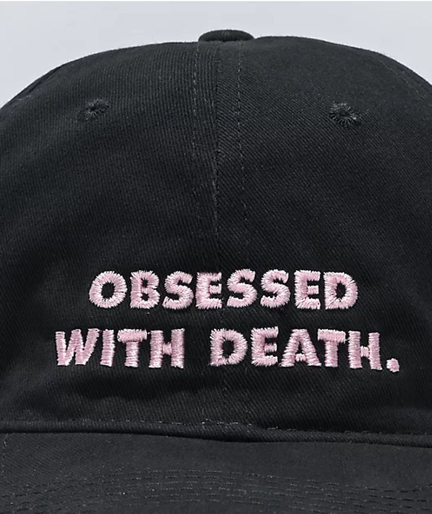 Flying Coffin Obsessed With Death Black Strapback Hat